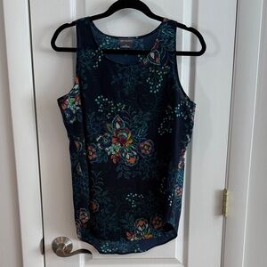 Van Heusen Floral Tank Blouse - Dark Blue